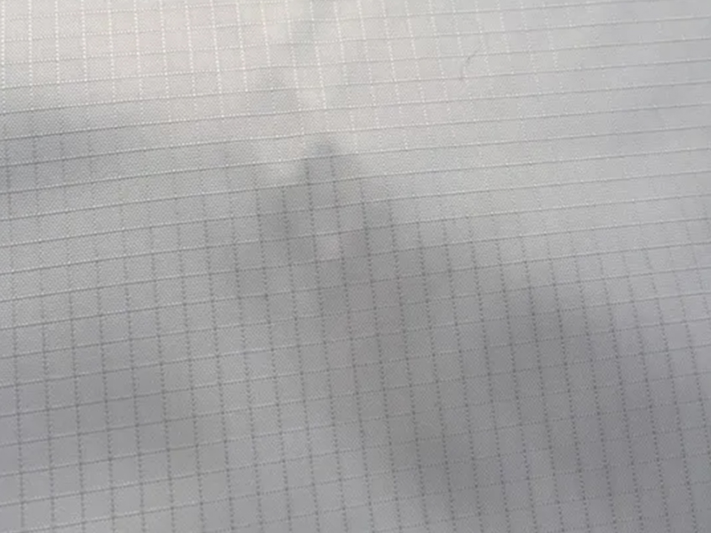 100% poliéster 210t 0,3*0,3 cm tecido de tafetá Rib Stop com revestimento de PU branco