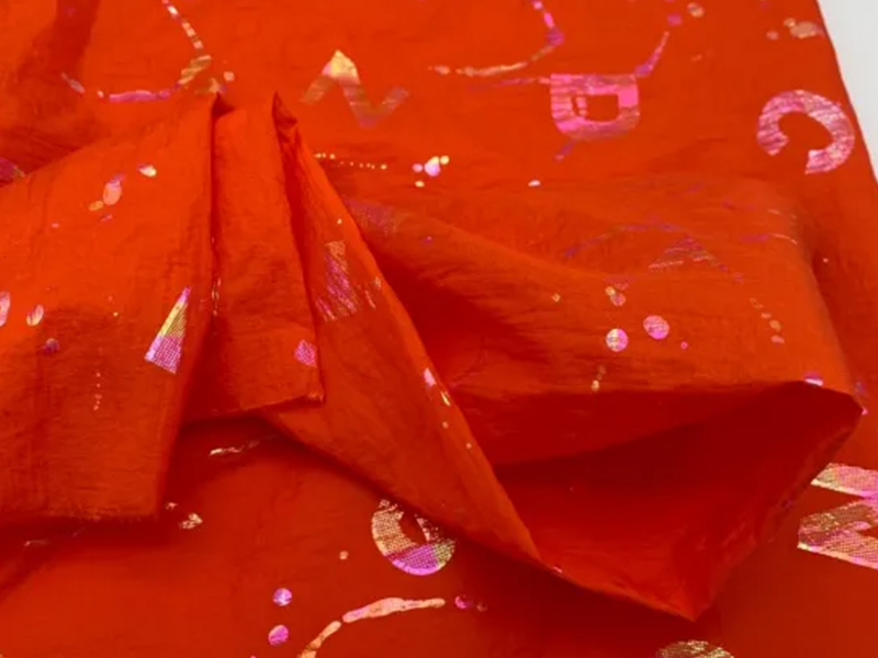 Tecido de tafetá de crepe de náilon bronzeado com padrão personalizado para jaquetas